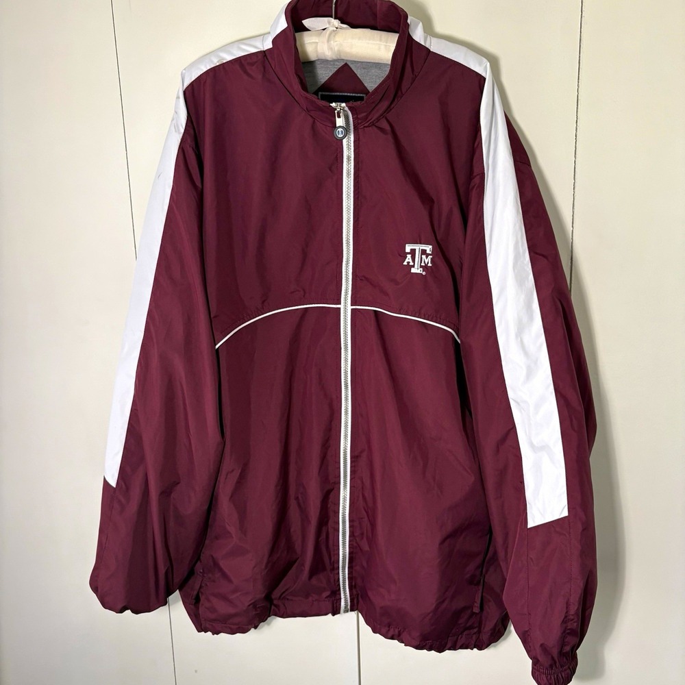 Holloway Texas A&M Aggies Full Zip Windbreaker Jacket Maroon Mens XL JerseyLined